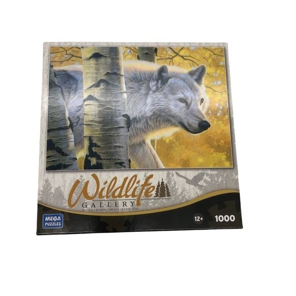 New Mega Brands 1000 piece 2011 Wildlife Gallery Puzzle ASPEN WOLF Sealed Box - Picture 1 of 7